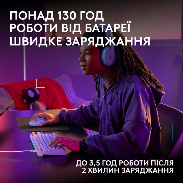 Мышь Logitech G305 X Superlight Wireless/Bluetooth/USB Lilac (910-007755) - изображение 6