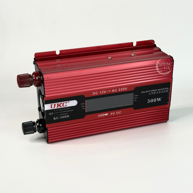 Преобразователь напряжения инвертор 12В-220В UKC 500W с дисплеем, кабелем для прикуривателя и USB, для резервного питания техники от АКБ 12В, реальная номинальная мощность 300Вт, пиковая 600Вт, KC-500D - изображение 8