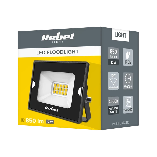 Рефлектор LED прожектор REBEL 10W 4000K 230V (URZ3610) - Фото 3 Рефлектор LED прожектор REBEL 10W 4000K 230V (URZ3610) - изображение 3