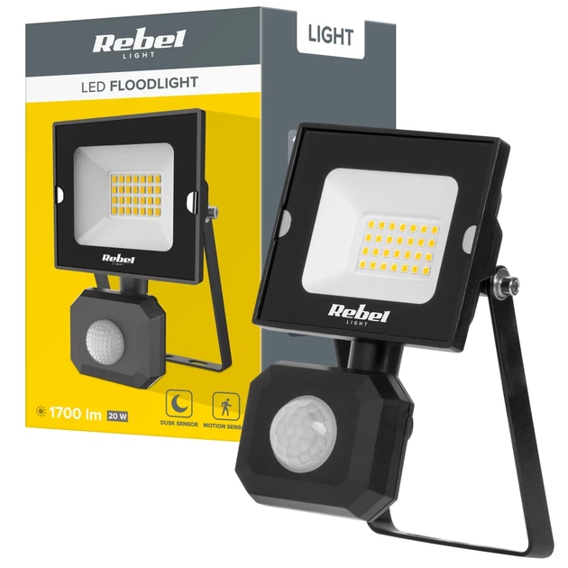 Прожектор LED REBEL 20W датчик сумерек и движения 6500K 230V (URZ3620) - изображение 4