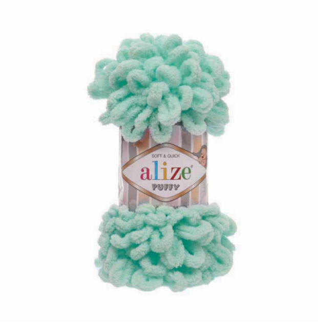 Пряжа для в'язання Alize "Puffy" Колір 19 м'ята - изображение 2