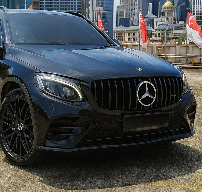 Передня решітка GT Panamericana Black для Mercedes GLC coupe C253 2015-2022 рр - зображення 2