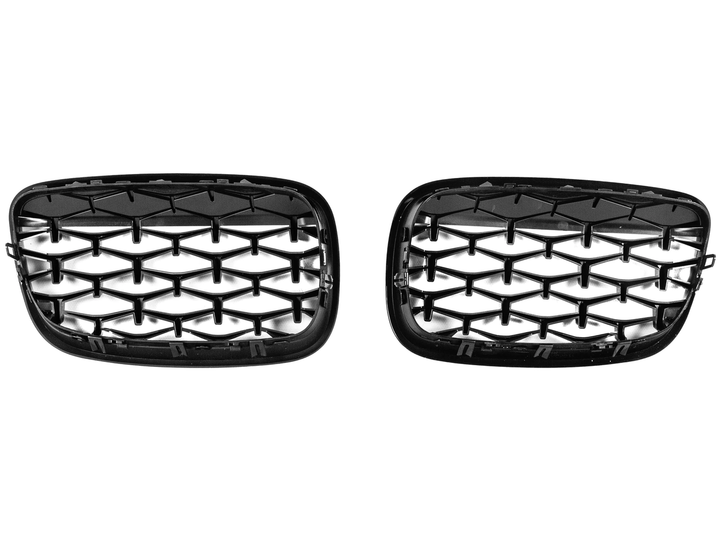 Ноздрі решітка радіатора Diamond Black чорний глянець для BMW X6 E-71 2008-2014 рр. - зображення 2