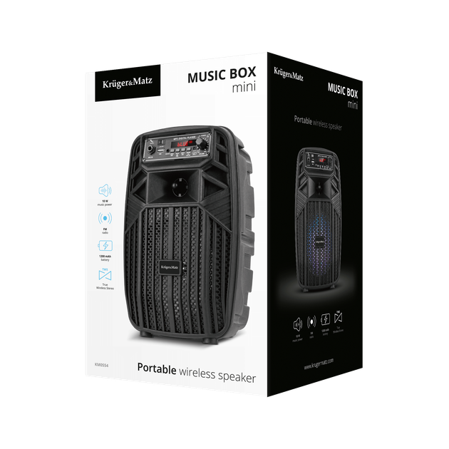 Głośnik przenośny Kruger&Matz Music Box Mini KM0554 Black (5901890055871) - obraz 5