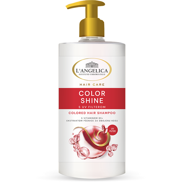 Шампунь для окрашенных волос L'Angelica Hair Care Color Shine с витамином B5 и UV-фильтром - Фото 1 Шампунь для окрашенных волос L'Angelica Hair Care Color Shine с витамином B5 и UV-фильтром - изображение 1