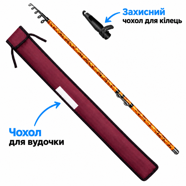 Поплавковий набір Lake UA болонська вудочка 5 м з котушкою садком і підставкою у чохлі - зображення 3