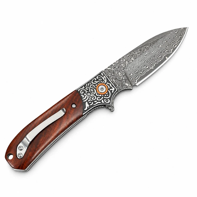 Ніж Складаний KARDA FALCON J402 Damascus Wood - Фото 2 Ніж Складаний KARDA FALCON J402 Damascus Wood - изображение 2