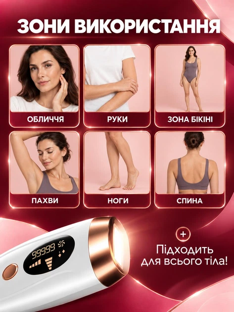 Фотоэпилятор лазерный эпилятор домашний IPL фотоэпиляторы для домашней эпиляции кварцевый с охлаждением кожи 5 уровнями интенсивности для удаления волос безболезненный - изображение 4