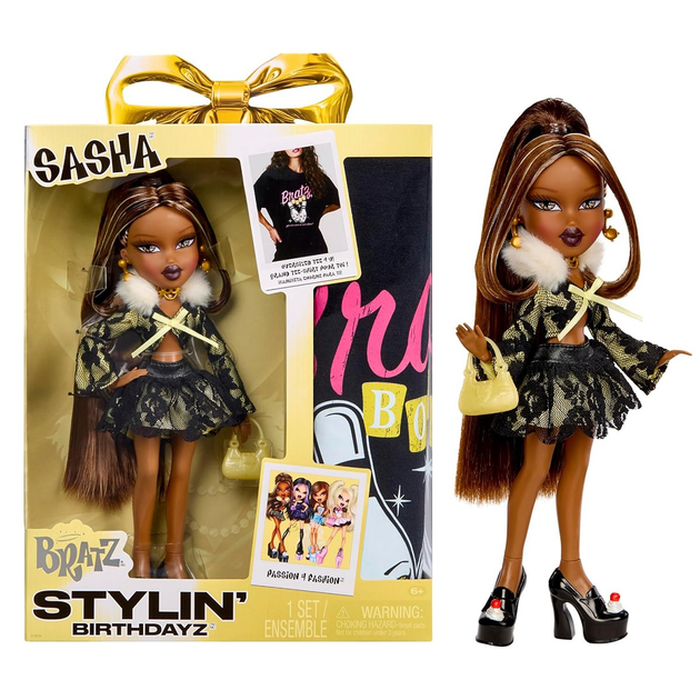 Игровой набор с куклой Bratz Stylin Birthday Саша 28 см с футболкой для девочки 596042 - Фото 1 Игровой набор с куклой Bratz Stylin Birthday Саша 28 см с футболкой для девочки 596042 - изображение 1