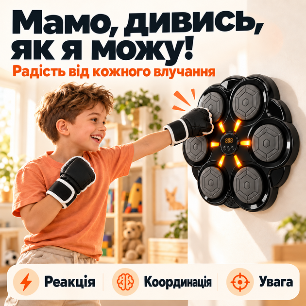 Тренажер для бокса музыкальный аккумуляторный боксесский тренажер настенный тренажер для мышц боксерская мишень бокс-панель с подсветкой счетчиком ударов и боксерскими перчатками - изображение 9
