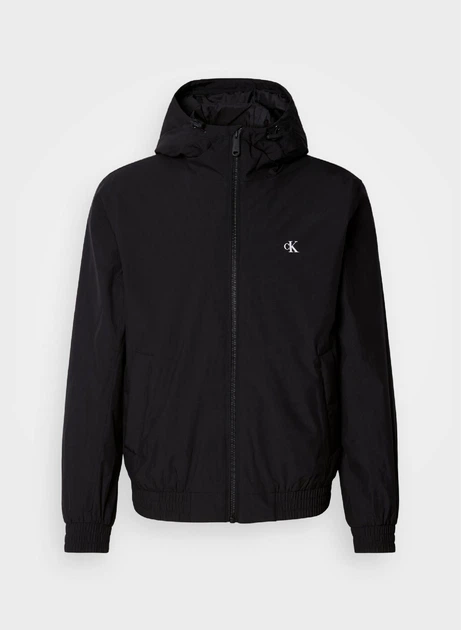 Чоловіча куртка Calvin Klein Hooded Ripstop Harrington, чорна - L - зображення 7