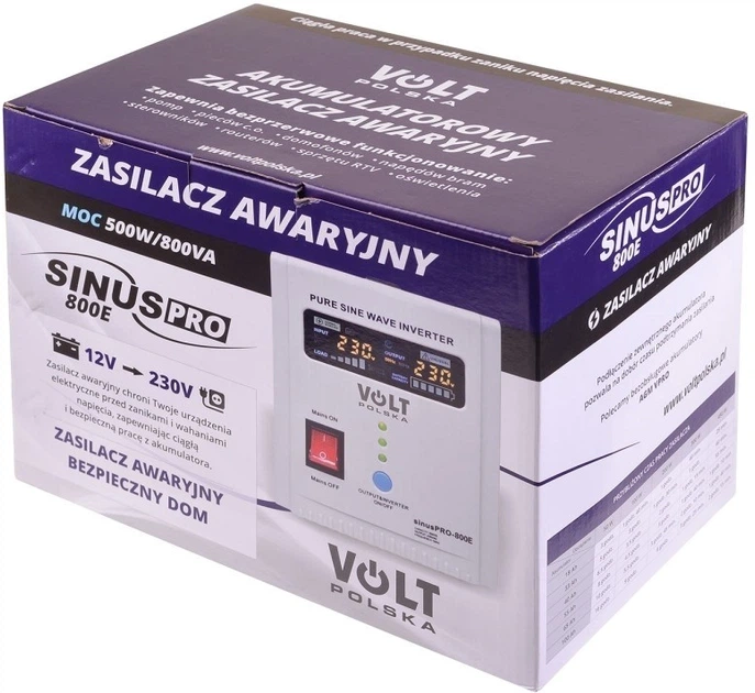 Джерело безперебійного живлення Volt Polska Sinus PRO 800E 12V 3SP080012E - Фото 2 Джерело безперебійного живлення Volt Polska Sinus PRO 800E 12V 3SP080012E - изображение 2
