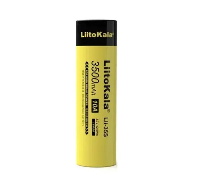Акумулятор LiitoKala Lii-35S 18650 Li-ion 3,7 В 3500 мА год 10 А, 1 шт. - Фото 3 Акумулятор LiitoKala Lii-35S 18650 Li-ion 3,7 В 3500 мА год 10 А, 1 шт. - изображение 3