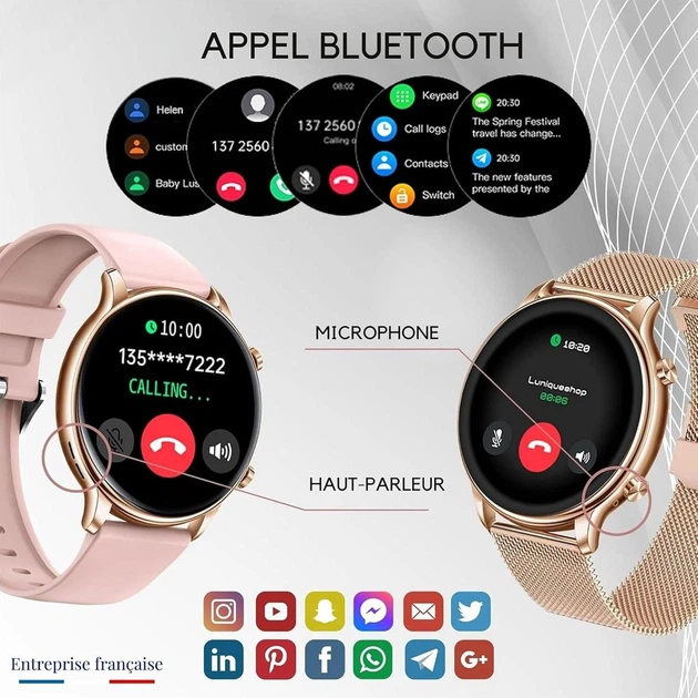 Смарт-часы LSWATCH для женщин 1.6" Bluetooth звонки Rose Gold Повреждена коробка - Фото 7 Смарт-часы LSWATCH для женщин 1.6" Bluetooth звонки Rose Gold Повреждена коробка - изображение 7