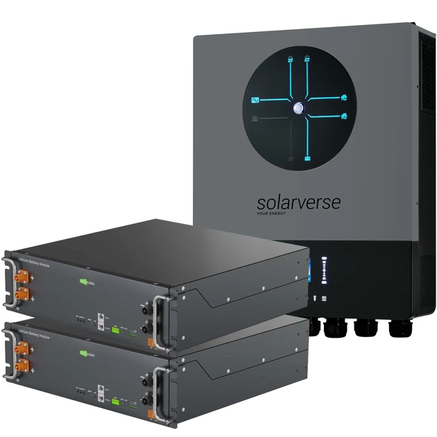 Система зберігання енергії Solarverse SV-1SV8K1-LEC10K1-1 8kW 10.2kWh 2BAT LiFePO4 ≥6000 циклів - зображення 2
