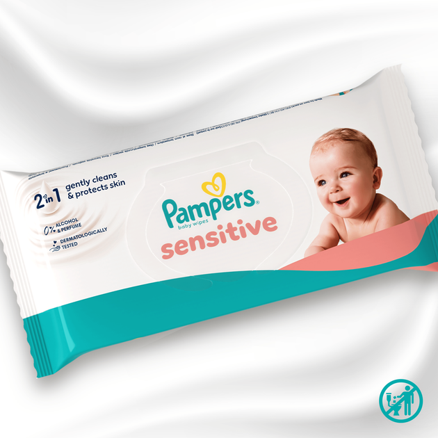 Набір вологих серветок Pampers Sensitive 20 x 80 шт (8006530443296) - зображення 5