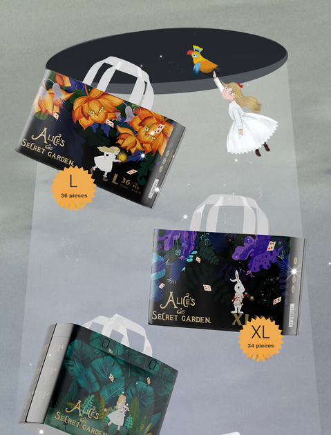 Подгузники-трусики Bebetour Alice in Wonderland XL (12-17 кг), 34 шт - Фото 9 Подгузники-трусики Bebetour Alice in Wonderland XL (12-17 кг), 34 шт - изображение 9