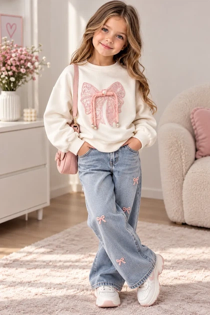 Светрик в’язаний Pink Bow світлий бежевий 146 см - Фото 2 Светрик в’язаний Pink Bow світлий бежевий 146 см - изображение 2