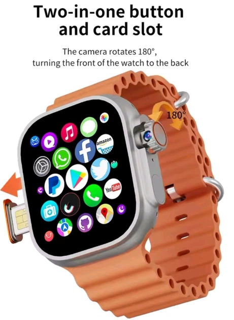 Смарт-годинник DW100 Pro+ Ultra Touch ID з розблокуванням за відбитком пальця Smart Watch 8/128GB Android Super AMOLED ( 5G Sim card) - изображение 10