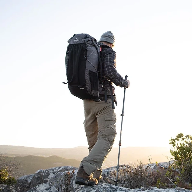 Рюкзак туристичний Naturehike Rock NH19BP095 60+5 л графіт у клітинку - зображення 9