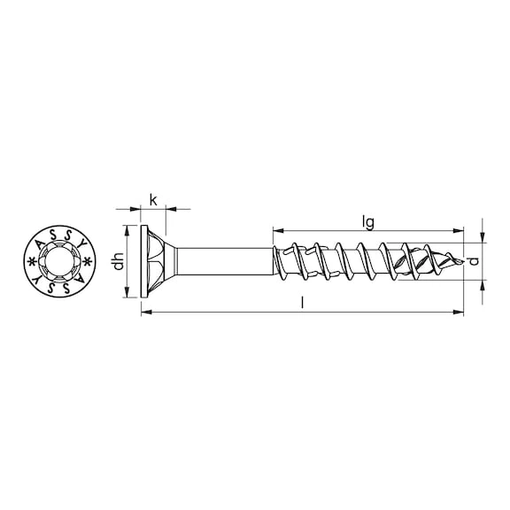Шуруп ASSY Würth 3x40 мм потайная головка с фрезерными ребрами оцинкованный Wurth 019013040 - изображение 2