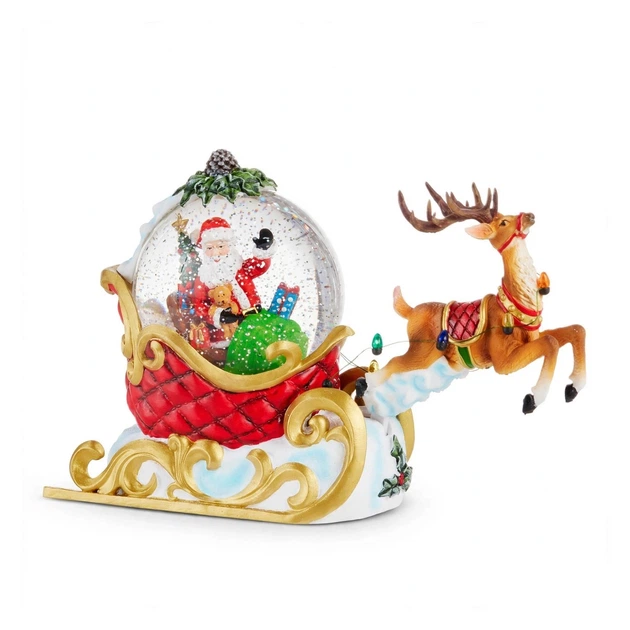 Ночник Новорічний Санта в санях з оленем для інтер'єру XMAS WDL-26005 26×20×12 см, 0.5 кг (53138-26005_2093) - Фото 1 Ночник Новорічний Санта в санях з оленем для інтер'єру XMAS WDL-26005 26×20×12 см, 0.5 кг (53138-26005_2093) - изображение 1