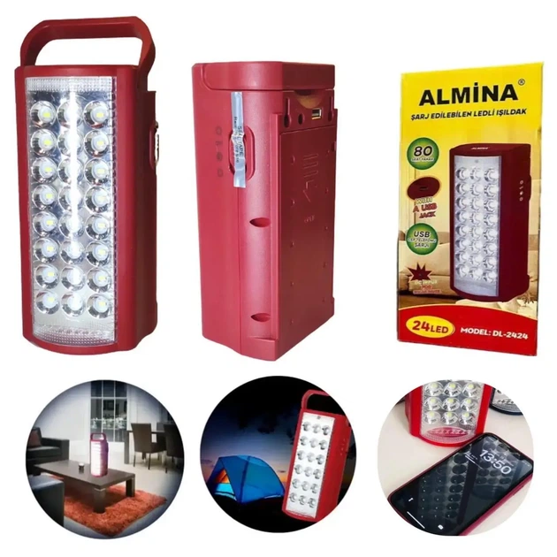 Фонарь светодиодный переносной Almina на аккумуляторе 3000 mAh до 80 часов работы + функция повер банка - изображение 4