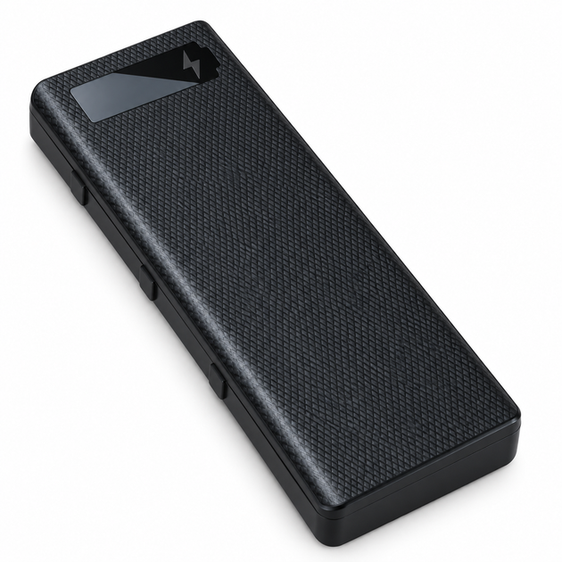 Корпус Power Bank на 8 акумуляторів 18650, 2 USB-A, входи Type-C і Micro-USB, дисплей, чорний - зображення 2
