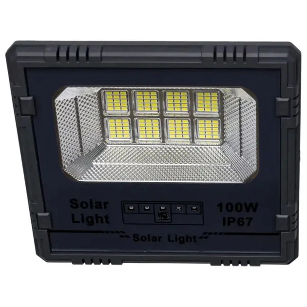 Уличный LED фонарь 100 Вт 120 LED с солнечной панелью IP67 22,2х5,2х24,6 см металлический белый - изображение 7