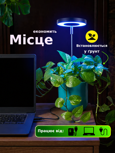 Фитолампа 2 шт для растений кольцевая полного спектра LED фитосветильник для комнатных цветов, рассады, орхидей фито лампа - изображение 8