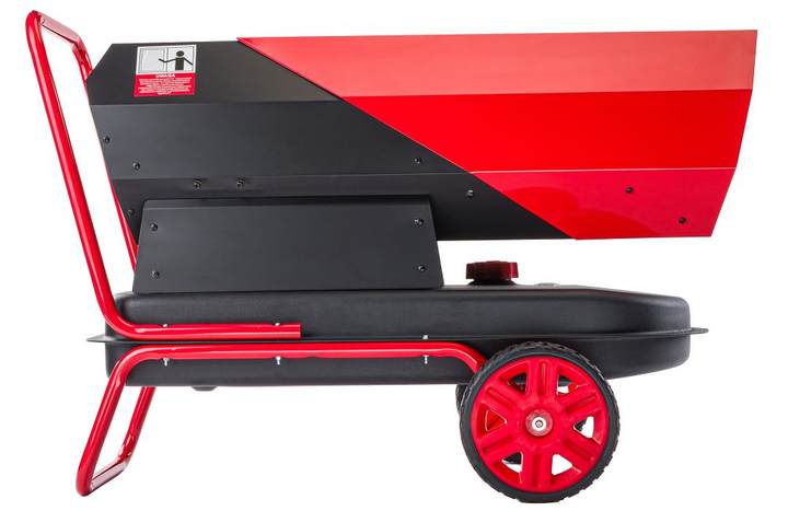Пушка дизельная тепловая тепловентилятор RED TECHNIC RTNGO0126 масляный обогреватель промышленный напольный дуйчик для дома строительства дачи склада 40 кВт бак 19 л производительность 920 м³/ч регулятор температуры дисплей на колесах с ручкой - изображение 4