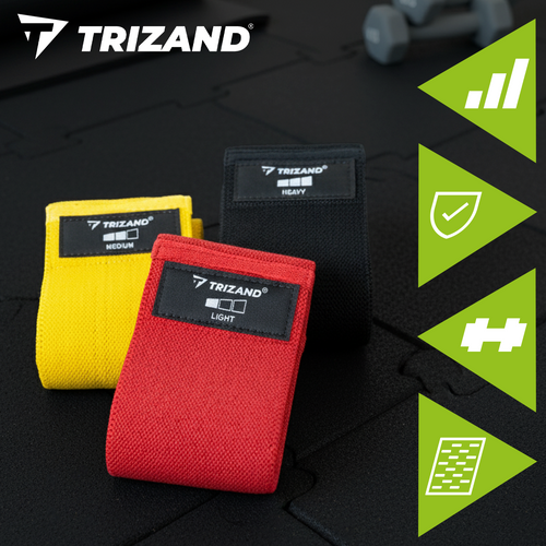 Еспандери тканинні Trizand 25878 набір 3 шт з планом тренувань - зображення 6
