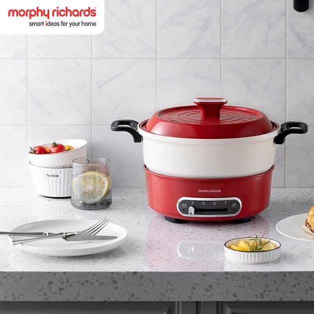 Багатофункціональний горщик Morphyrichards Електричний гарячий горщик, домашній 3-літровий універсальний електричний горщик для приготування їжі, електричний вок, електричний горщик для барбекю, різдвяний подарунок на Різдво, електричний гарячий горщик MR - зображення 10