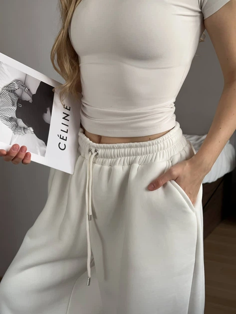 Жіночі oversize штани на флісі / Білий 42-46 / BASED 0139750 - Фото 12 Жіночі oversize штани на флісі / Білий 42-46 / BASED 0139750 - зображення 12