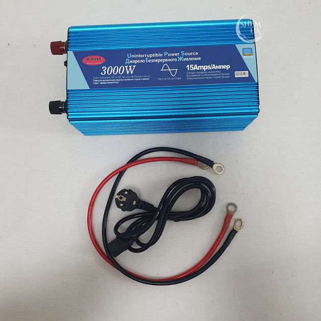 Перетворювач напруги інвертор Wimpex 3000W 12В–220В з функцією заряджання АКБ, дисплеєм та USB від АКБ 12В, з чистою синусоїдою, номінальна потужність 3000Вт, WX-3100 - зображення 11