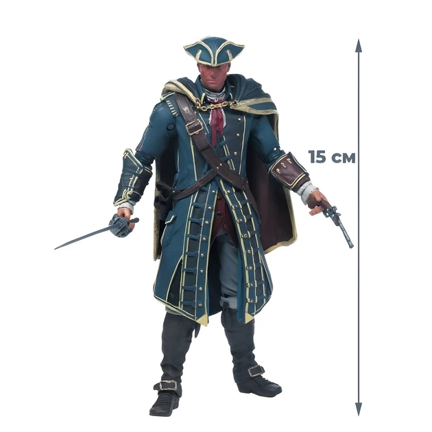 Подвижная коллекционная фигурка Хэйтем Кенуэй в треуголке, 15 см — Assassin's Creed - Фото 2 Подвижная коллекционная фигурка Хэйтем Кенуэй в треуголке, 15 см — Assassin's Creed - изображение 2