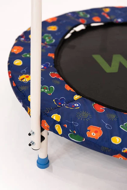 Дитячий кімнатний батут з ручкою та захистом WCG 92 см Синій - изображение 9