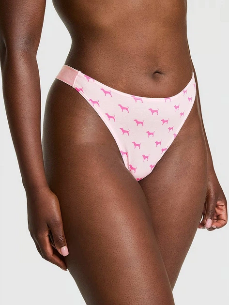 Набор трусиков танга женских хлопковых Victoria's Secret 291938704 XS 3 шт Серый/Розовый (1162844728) - изображение 7