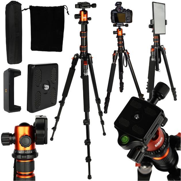 Statyw fotograficzny DNA PS1 PRO 170 cm tripod z głowicą 360° uchwytem na telefon udźwig 8 kg (5908249826953) - Zdjęcie 7 Statyw fotograficzny DNA PS1 PRO 170 cm tripod z głowicą 360° uchwytem na telefon udźwig 8 kg (5908249826953) - obraz 7