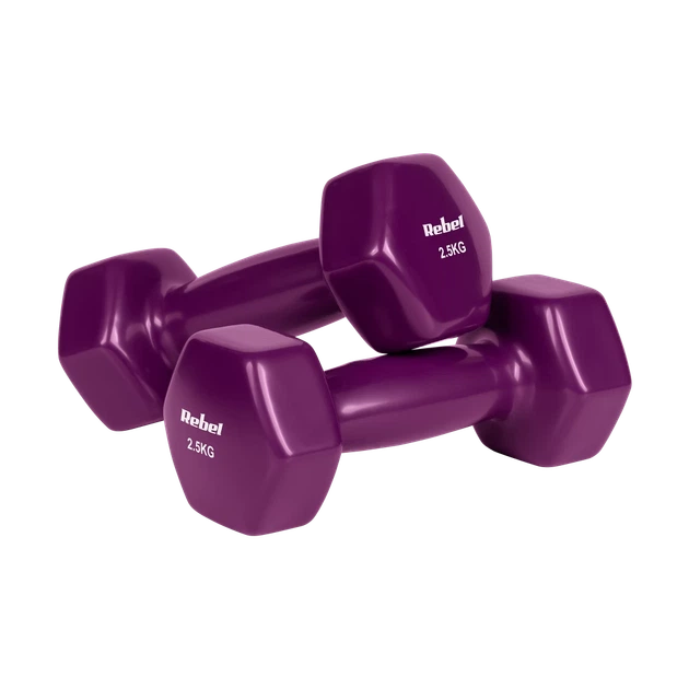 Гантелі чавунні вінілові HEX Rebel Active 2x2.5 кг (5901890136396) - зображення 2