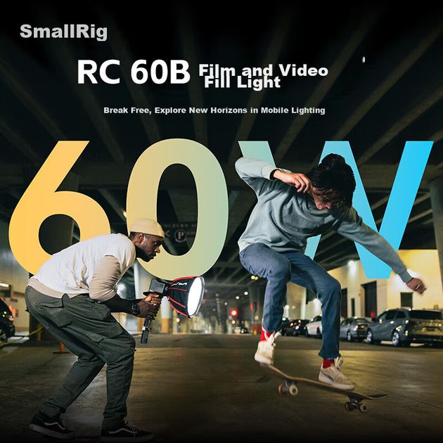 SmallRig RC60B Двоколірний безперервний світлодіодний відеосвітло Професійна трансляція фотографії COB-камера Студійний портрет М'яке світло 4518 - зображення 5