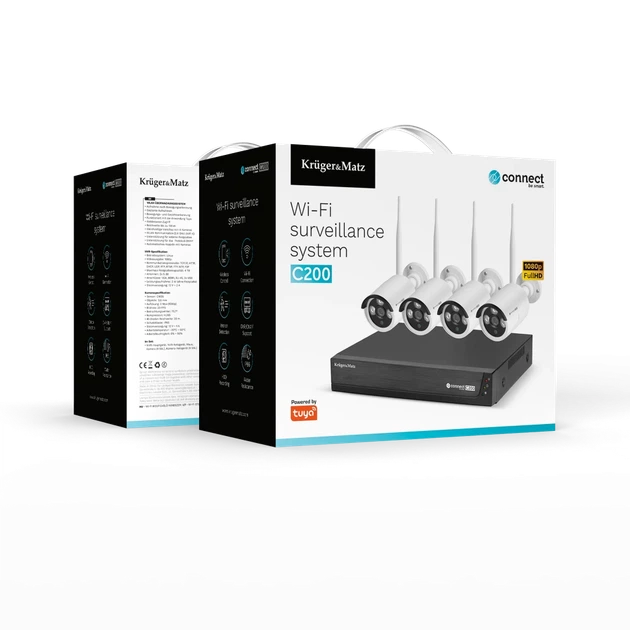 Комплект видеонаблюдения Wi-Fi Kruger&Matz Connect C200 Tuya Wi-Fi 6 (5901890136044) - Фото 8 Комплект видеонаблюдения Wi-Fi Kruger&Matz Connect C200 Tuya Wi-Fi 6 (5901890136044) - изображение 8