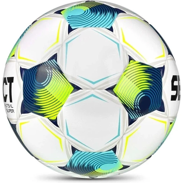 Футзальный мяч Select FUTSAL SUPER DB (FIFA QUALITY PRO) V26 бело-темно-сине-салатовый Размер 4 361347-129 - изображение 3