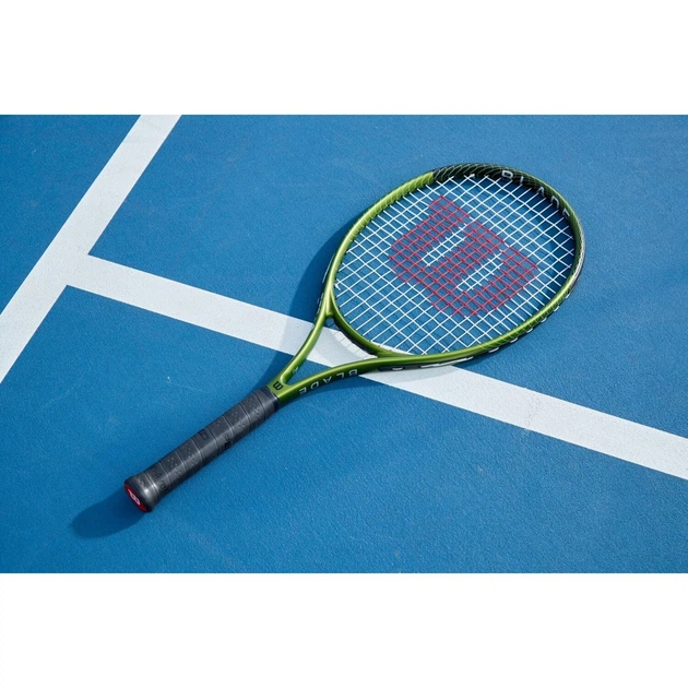 Ракетка для тенісу дитяча Wilson BLADE FEEL COMP JR 26 зелено-чорна WR125210 - зображення 4