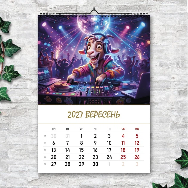 Календарь настенный перекидной А3 «Год козы» 2027, 13 листов, вертикальный, символ года ENTERSTORE (art. 270218) - изображение 10
