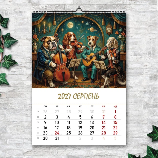 Календар настінний перекидний А3 «Світ собак» 2027 — 13 декоративних ілюстрацій ENTERSTORE (art.270216) - Фото 9 Календар настінний перекидний А3 «Світ собак» 2027 — 13 декоративних ілюстрацій ENTERSTORE (art.270216) - изображение 9