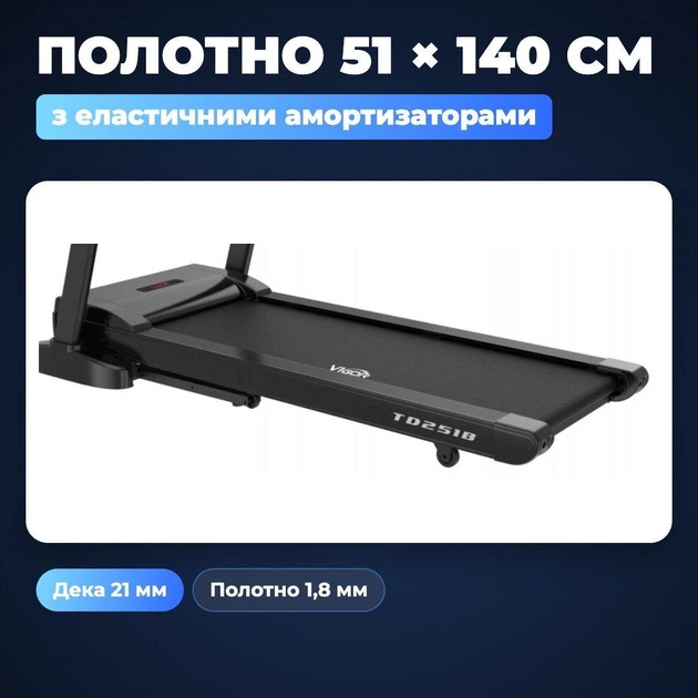 Беговая дорожка с регулировкой наклона Vigor 140 кг 20 км/ч для дома электрическая складная Bluetooth 24 программы - изображение 5