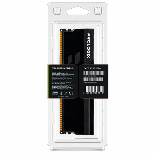 Модуль пам'яті Prologix Onyx PRO8GB3200YB4, 8 Гб., Чорний - 777670 - Фото 5 Модуль пам'яті Prologix Onyx PRO8GB3200YB4, 8 Гб., Чорний - 777670 - зображення 5