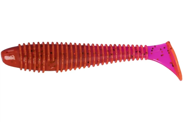 Силикон X-Fish Guddi Fat 4" (4шт/уп), цвет: Lox Rose Red & Black Flake (4334007003) - Фото 1 Силикон X-Fish Guddi Fat 4" (4шт/уп), цвет: Lox Rose Red & Black Flake (4334007003) - изображение 1