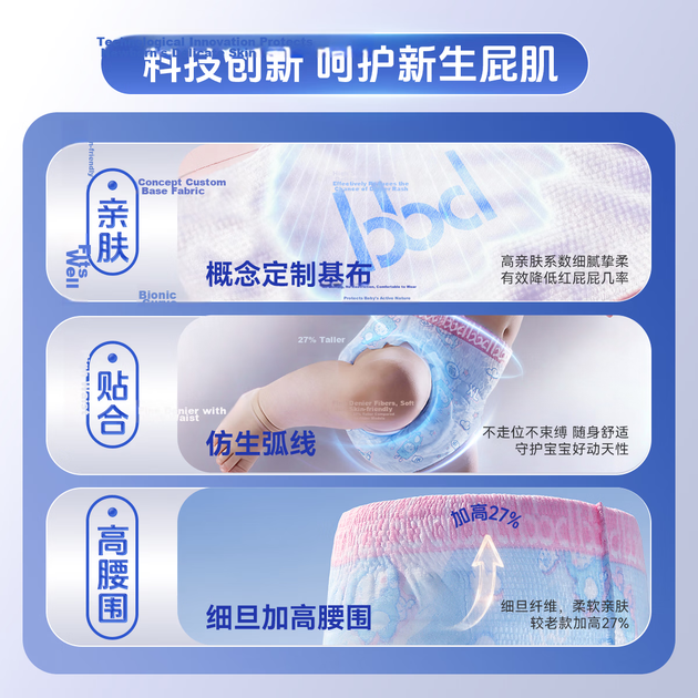 Подгузники Bubandi [Формамид не обнаружен] Qinxin Soft Air Baby Diapers XL72 штуки, ультратонкие летние подгузники для малышей - изображение 3
